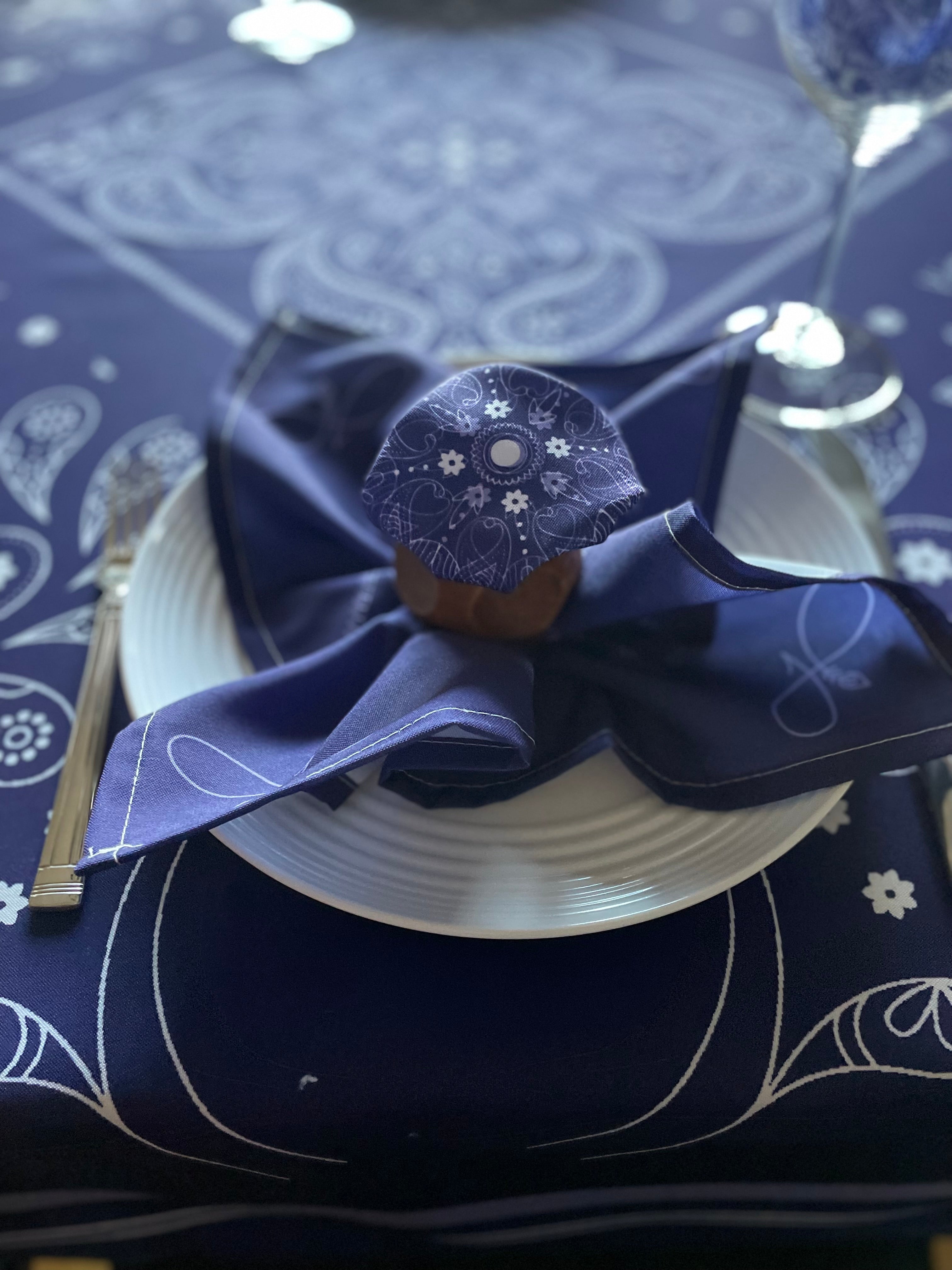 maison mixy collection Blu nappe et serviettes de table